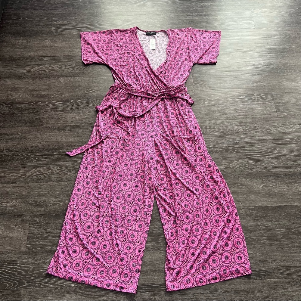 NWT Lane Bryant Surplice Kimono Sleeve Tie Waist Jumpsuit - Picture 2 of 10